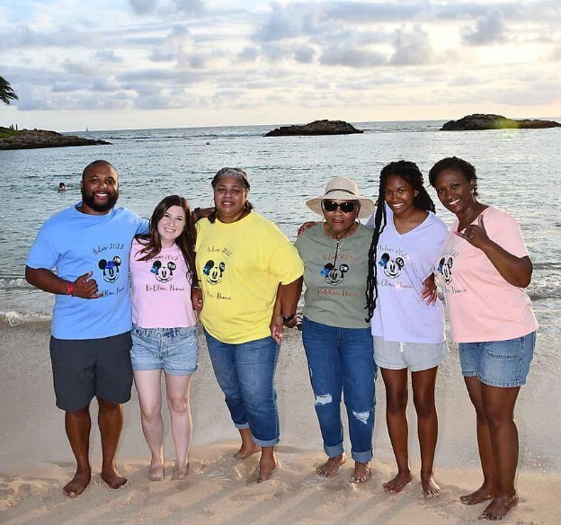 Cruise Planners franchise owners with their family at Aulani, A Disney Resort & Spa