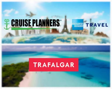 Cruise Planners, American Express Representative travel logo with Trafalgar logo
