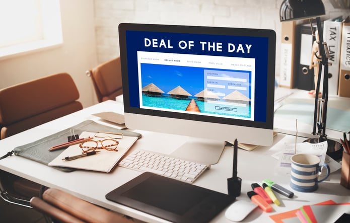 travel deal of the day on computer screen