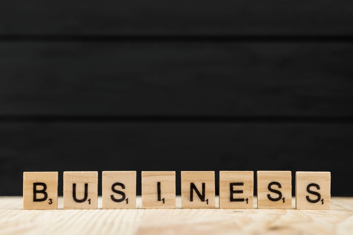 the word business in wooden blocks